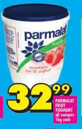 Shoprite PARMALAT FRUIT YOGHURT all variants 1kg each offer