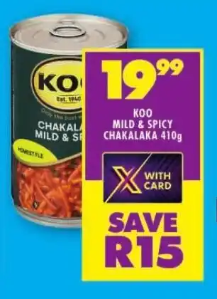 Shoprite KOO MILD & SPICY CHAKALAKA 410g offer