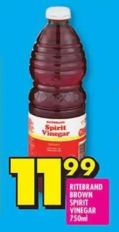 Shoprite RITEBRAND BROWN SPIRIT VINEGAR 750ml offer