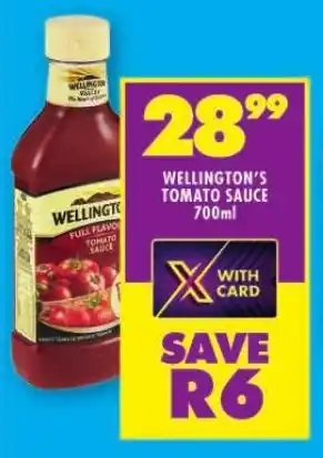 Shoprite WELLINGTON'S TOMATO SAUCE 700ml offer