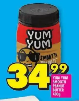 Shoprite YUM YUM SMOOTH PEANUT BUTTER 400g offer