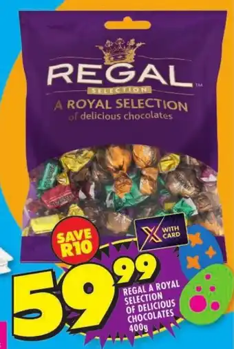 Shoprite REGAL A ROYAL SELECTION OF DELICIOUS CHOCOLATES 400g offer