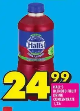 HALL'S BLENDED FRUIT DRINK CONCENTRATE 1,25L