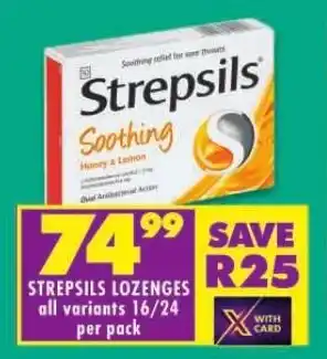 Shoprite STREPSILS LOZENGES all variants 16/24 per pack offer