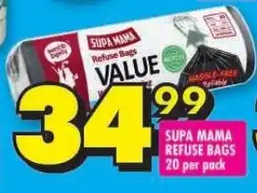 Shoprite SUPA MAMA Refuse Bags 20 per pack offer