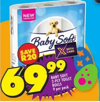 Shoprite BABY SOFT 2-PLY TOILET ROLLS 9 per pack offer