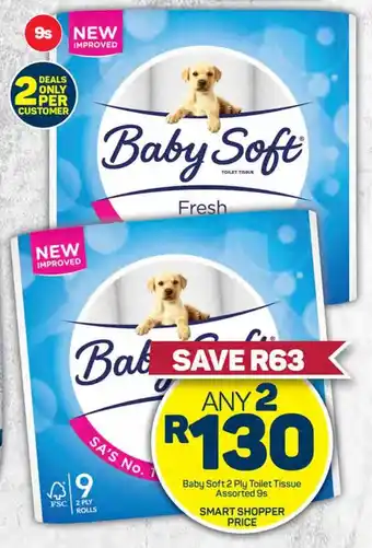 Pick n Pay Baby Soft 2 Ply Toilet Tissue offer
