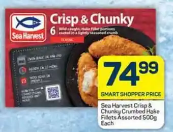 Pick n Pay Sea Harvest Crisp & Chunky Crumbed Hake Fillets Assorted 500g Each offer