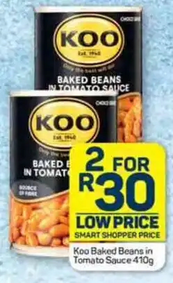 Pick n Pay Koo Baked Beans in Tomato Sauce 410g offer