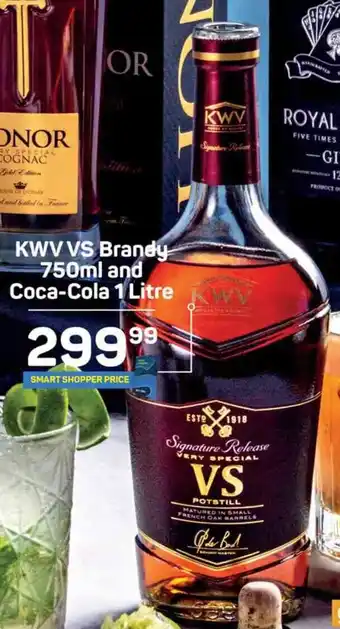 Pick n Pay KWV VS Brandy 750ml and Coca-Cola 1 Litre offer
