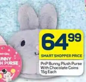 Pick n Pay PnP Bunny Plush Purse With Chocolate Coins 15g Each offer