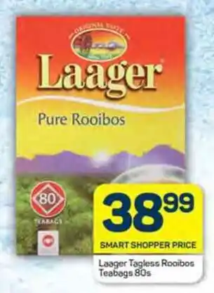 Pick n Pay Laager Tagless Rooibos Teabags 80s offer