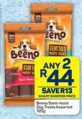 Pick n Pay Beeno Semi-moist Dog Treats Assorted 120g offer