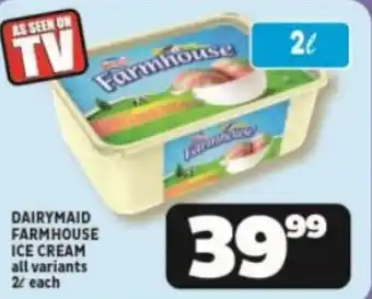 Usave DAIRYMAID FARMHOUSE ICE CREAM all variants 2L each offer