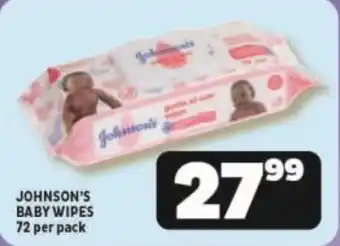 JOHNSON'S BABY WIPES 72 per pack