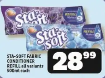 Usave STA-SOFT FABRIC CONDITIONER REFILL all variants 500ml each offer