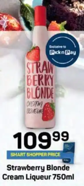 Pick n Pay Strawberry Blonde Cream Liqueur 750ml offer