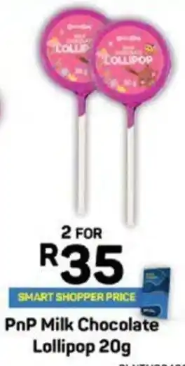 Pick n Pay PnP Milk Chocolate Lollipop 20g offer