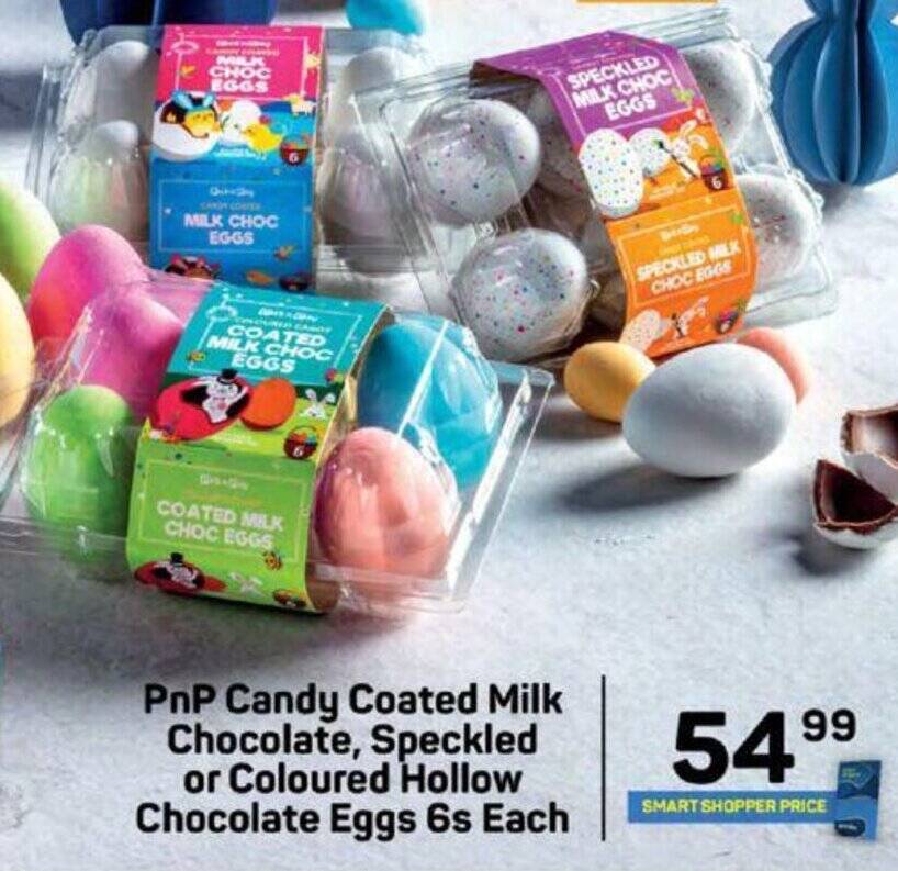 PnP Candy Coated Milk Chocolate, Speckled or Coloured Hollow Chocolate