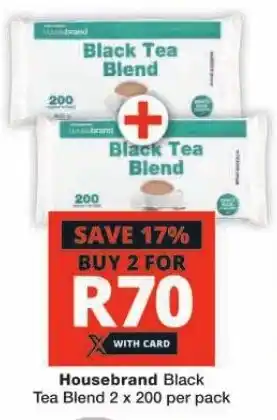 Checkers Housebrand Black Tea Blend 2 x 200 per pack offer