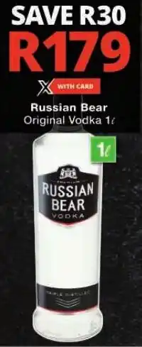 Checkers Russian Bear Original Vodka 1L offer