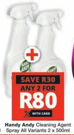 Checkers Handy Andy Cleaning Agent Spray All Variants 2 x 500ml offer