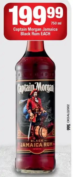 Captain Morgan Jamaica Black Rum offer at OK Liquor