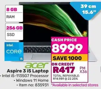 Game Acer Aspire 3 i5 Laptop offer