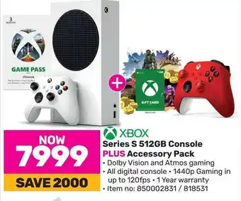 Game XBOX Series S 512GB Console PLUS Accessory Pack offer