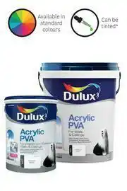 Leroy Merlin Dulux Wall & Ceiling Paint Interior & Exterior Acrylic PVA White-5Ltr offer