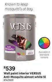 Leroy Merlin Versus Anti Mosquito Almost White Interior Wall Paint 81421031-5L offer