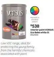 Leroy Merlin Versus Eco Bebe White Interior Paint 81421030-5L offer