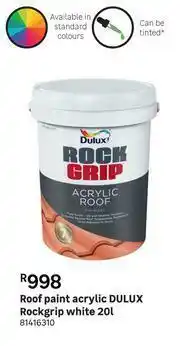 Leroy Merlin Dulux Rockgrip (White) Acrylic Roof Paint 81416310-20L offer