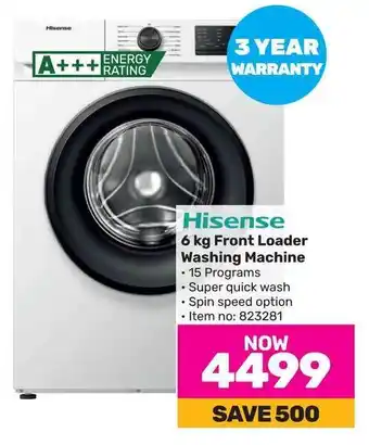 Game Hisense 6 kg Front Loader Washing Machine offer