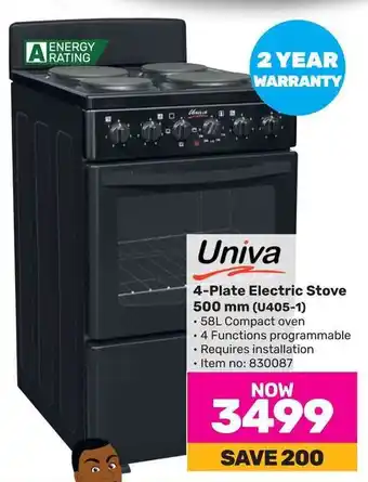 Game Univa 4-Plate Electric Stove 500mm (U405-1) offer