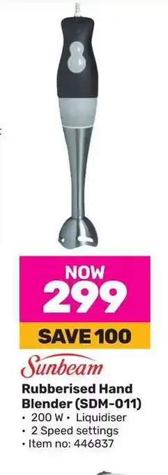 Game Sunbeam Rubberised Hand Blender (SDM-011) offer