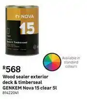 Leroy Merlin Genkem Nova 15 Clear Deck & Timberseal Exterior Wood Sealer 81422041-5L offer