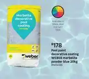 Leroy Merlin Weber Marbelite Powder BlueDecorative Coating Pool Paint 81454330-20Kg offer