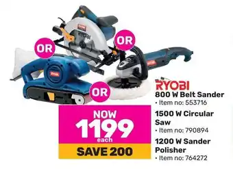 Game RYOBI 800 W Belt Sander offer