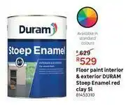 Leroy Merlin Duram Stoep Enamel Red ClayInterior & Exterior Floor Paint 81453310-5L offer