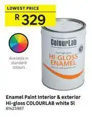Leroy Merlin Colourlab White Hi-Gloss Interior & Exterior Enamel Paint 81425987-5L offer