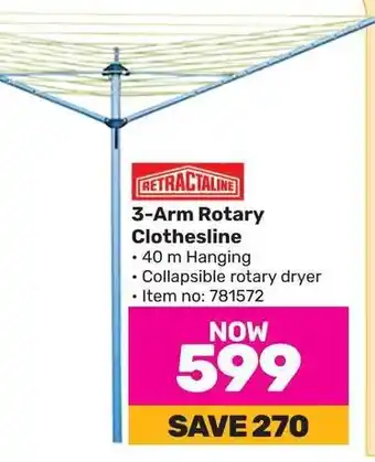 Game RETRACTALINE 3-Arm Rotary Clothesline offer