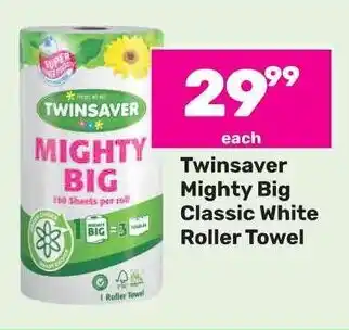 Game Twinsaver Mighty Big Classic White Roller Towel offer