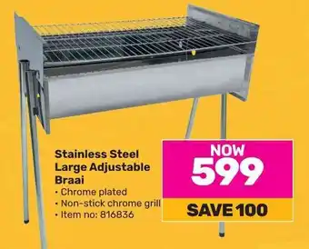 Game Stainless Steel Large Adjustable Braai offer