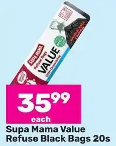 Game Supa Mama Value Refuse Black Bags 20s offer