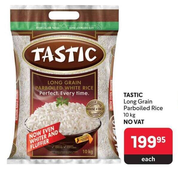 TASTIC Long Grain Parboiled Rice 10 kg offer at Makro