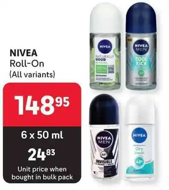 Makro NIVEA Roll-On (All variants) offer