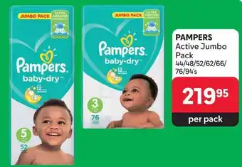 Makro PAMPERS Active Jumbo Pack offer