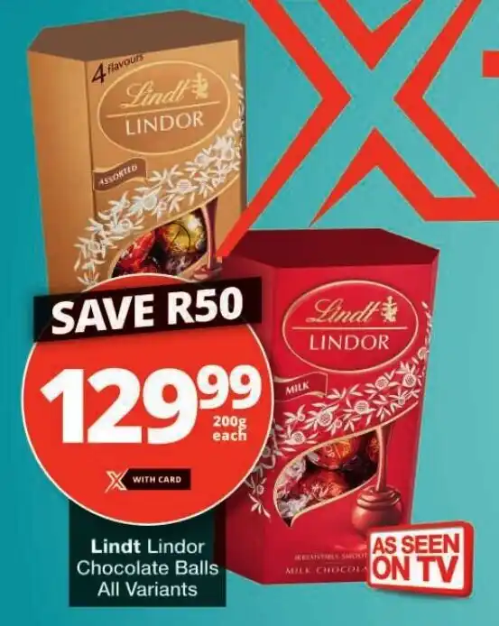 Checkers Lindt Lindor Chocolate Balls All Variants offer