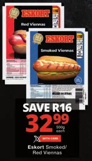 Checkers Eskort Smoked/ Red Viennas offer